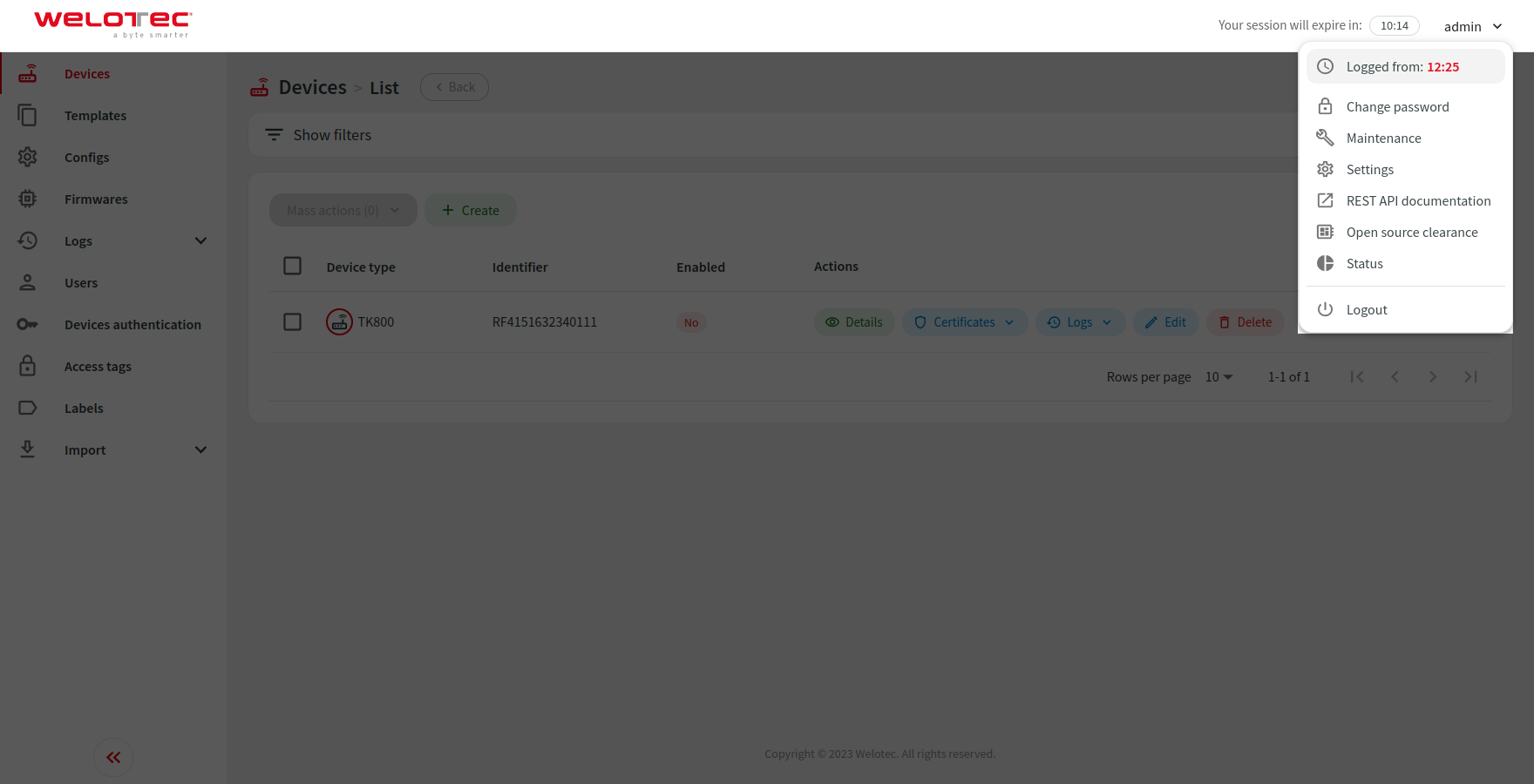 Navbar menu