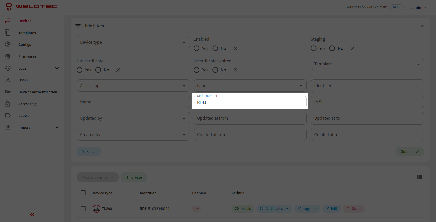 List filters